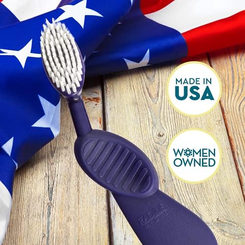 RADIUS Toothbrush, Flex Brush, Soft Bristles, Right Handed, Watermelon Brush with White Bristles, BPA Free & ADA Accepted, Pack of 1