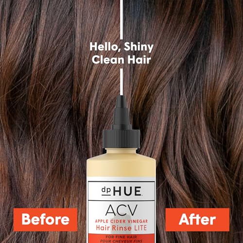 dpHUE Apple Cider Vinegar Hair Rinse Lite, 8.5 oz - Shampoo Alternative, Scalp Cleanser & Post Workout Rinse - Won’t Weigh Fine Hair Down - Removes Buildup & Sweat