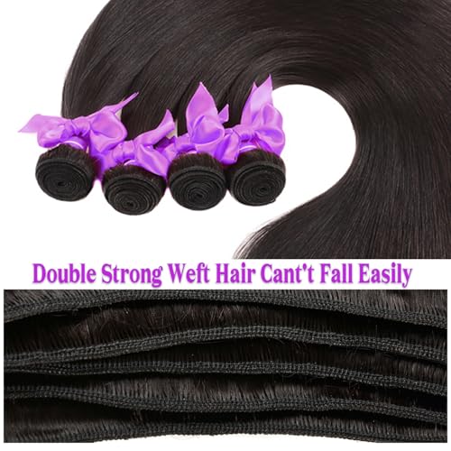 Straight Bundles Human Hair 10A Human Hair 3 Bundles Straight Hair 22 24 26 Inch Brazilian Virgin Deals Human Hair Extensions Natural Color