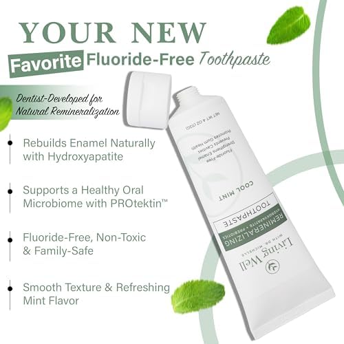Remineralizing Toothpaste – Fluoride-Free, Hydroxyapatite + PROtektin™ – Supports Enamel, Oral Microbiome & Gum Health – Mint – 4 oz