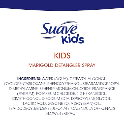 Suave Kids Shampoo & Conditioner for Curls, Sweet Almond & Honey 2-Pack + Detangler Spray for Kids with 100% Natural Marigold, Dermatologist-Tested & Tear Free