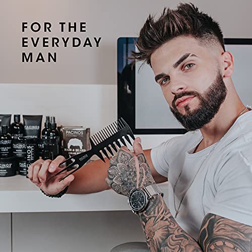 Pacinos Hair & Beard Color Kit (Dark Brown) - Hair Color For Men, Eliminates Grays in 5 minutes, Easy to Apply Brush-In Formula, Enhances Appearance of Hair, For Moustache & Beard