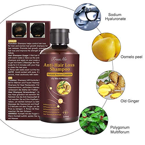 Hair Growth Shampoo - Anti-Thinning, Thickening Shampoo for Hair Loss & Grow Hair Fast for Men & Women, 220ML