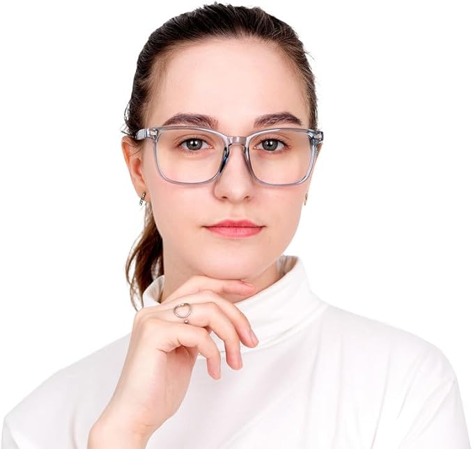YEIN Bifocal Reading Glasses with Blue Light Blocking Lenses, Bifocal Reader for Women and Men, Vintage Square frame with Spring Hinge (+0.00/+2.00 magnification)