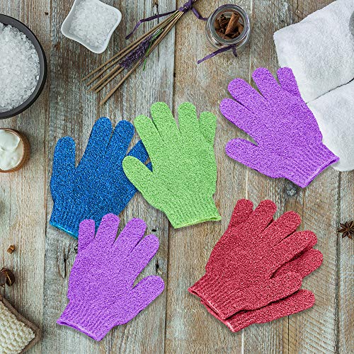 Duufin 28 Pcs Exfoliating Gloves Bath Gloves Body Wash Mitt Scrubbing Exfoliator Glove for Shower, Spa, Massage, Body Scrub, Dead Skin Cell Remover