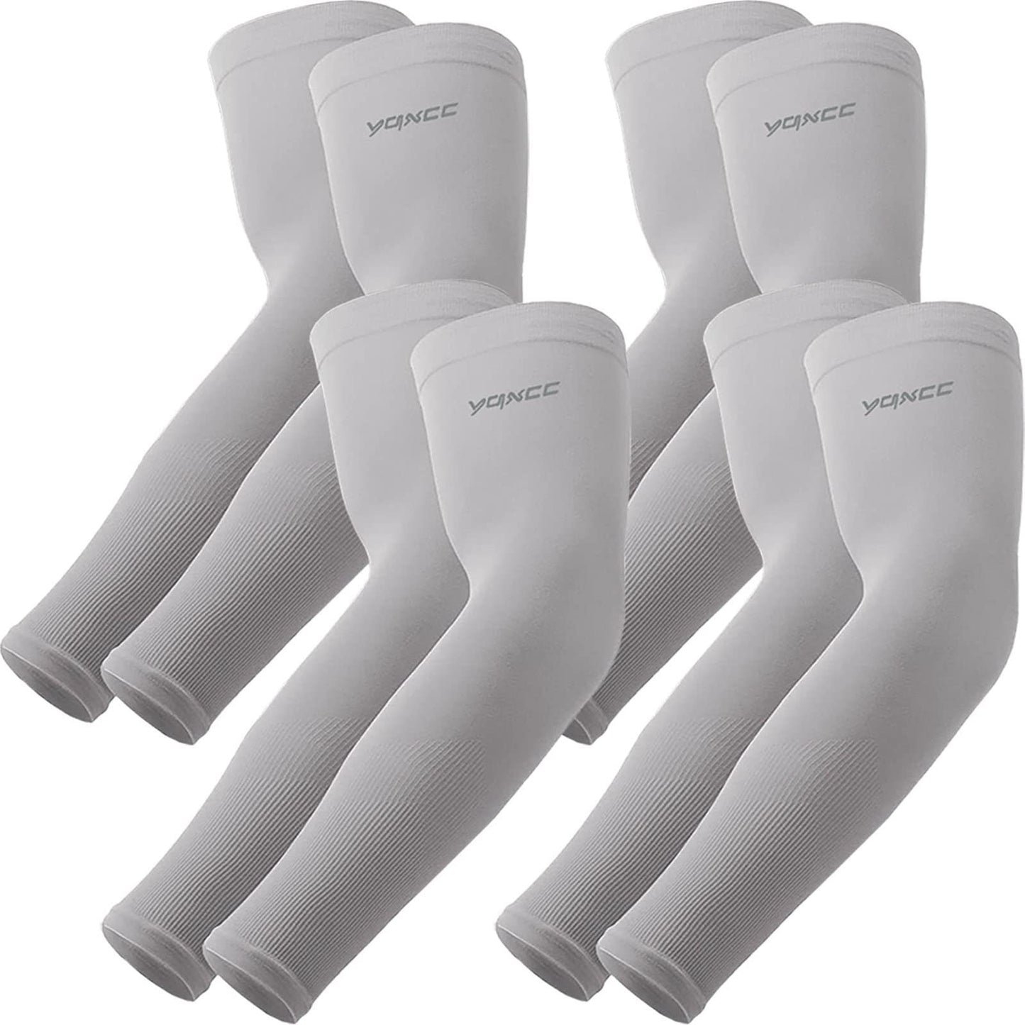 YQXCC 4 Pairs Arm Sleeves, Cooling UV Sun Protection Sports Compression Sleeves for Men Women, Golf Basketball Arm Sleeves