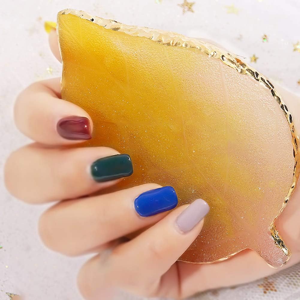 1 Pcs Leaf Resin Nail Art Palette Painting Makeup Palette Tray Cosmetic Nail Gel Polish Colors Mixing Pallet White
