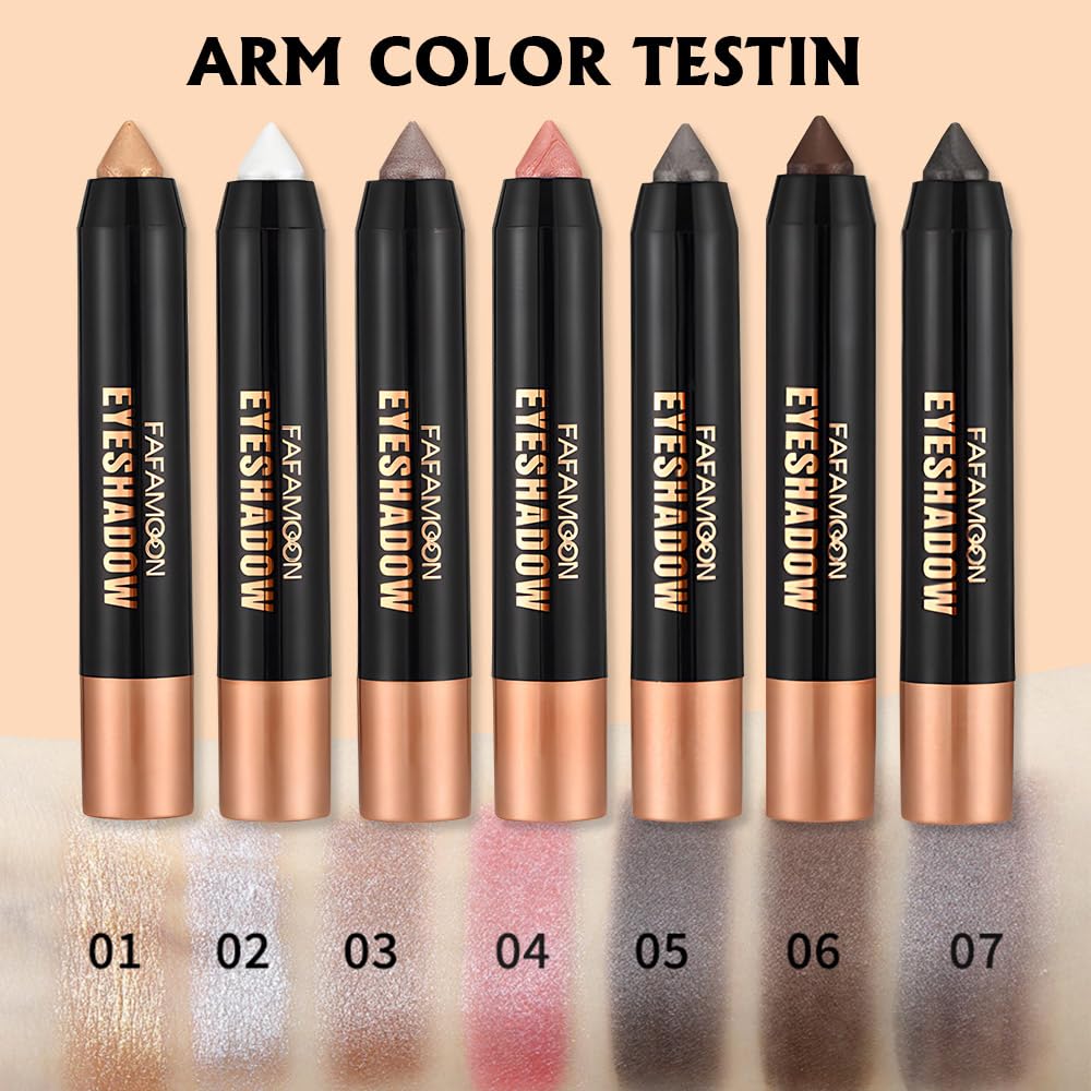 Monochrome Cream Glitter-Shimmer Eye Shadow Stick Palette makeup | 2-in-1 Eyeshadow & Eyeliner Pencil for Women | Waterproof, Vegan & Cruelty-Free | Sombras Para Ojos | 03 Shimmer Rose Gold