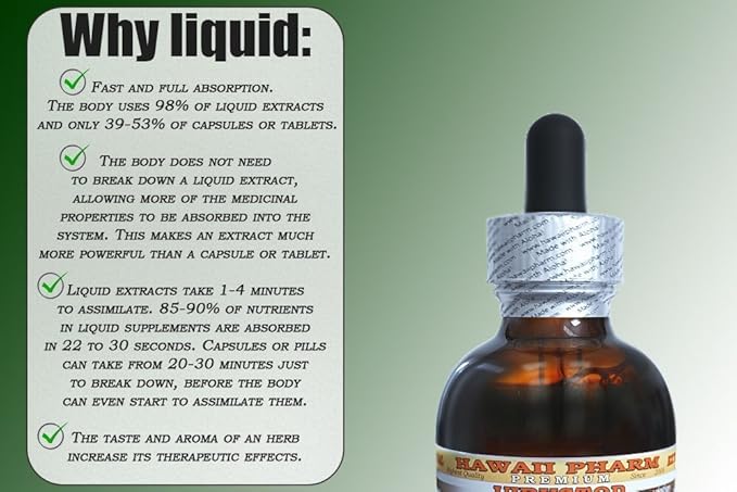 Dandelion Alcohol-Free Liquid Extract, Organic Dandelion (Taraxacum Officinale) Dried Leaf Glycerite Hawaii Pharm Natural Herbal Supplement 2x32 oz Unfiltered