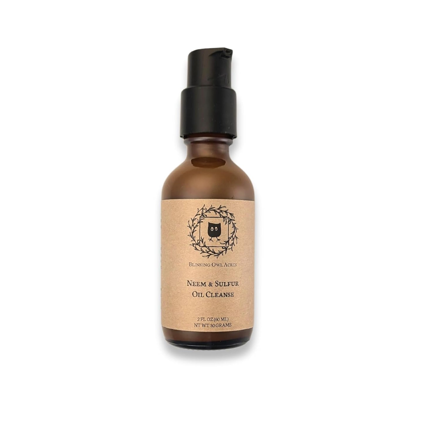 Neem & Sulfur Oil Cleanse | Natural Face Cleanser with Organic Ingredients | Hydrating & Soothing | Good for Acne & Rosacea | Non-Irritating Formula for All Skin Types | 2 oz