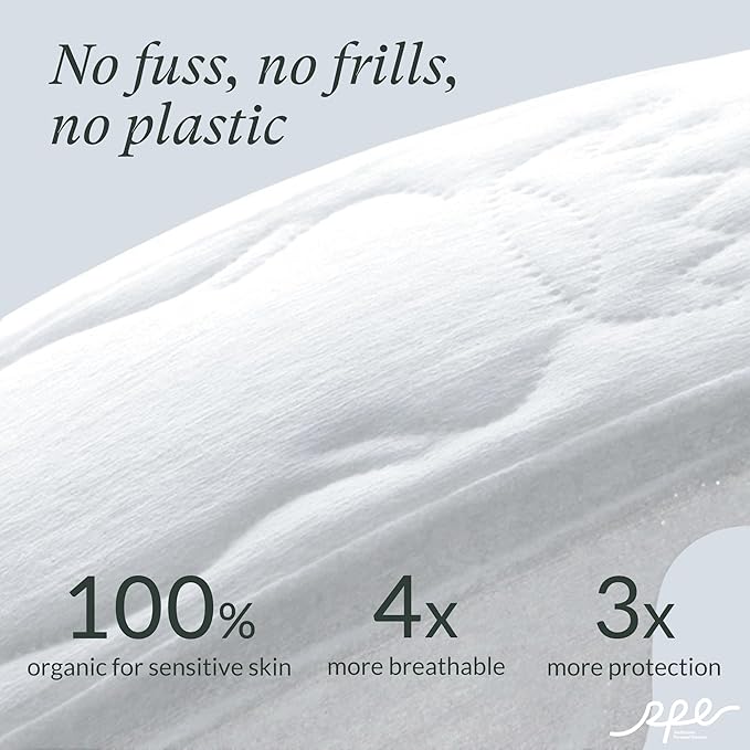 100% Organic Super Long Overnight Pads With Wings, Heavy Sanitary Napkins for Women Ultimate Absorbency, Ultra Thin Cotton Period Menstrual Pads (Extra Long, Size 6, 30ct)