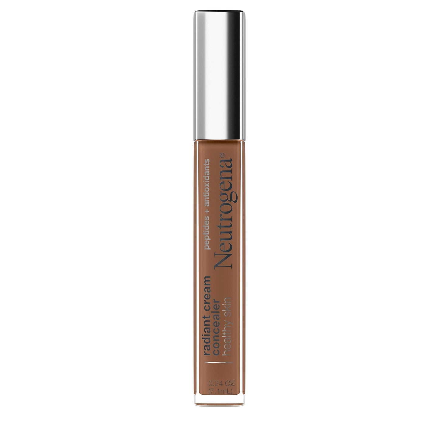 Neutrogena Healthy Skin Radiant Brightening Cream with Peptides & Vitamin E Antioxidant, Lightweight Perfecting Concealer Cream, Non-Comedogenic, Java Deep 02 with neutral undertones, 0.24 oz