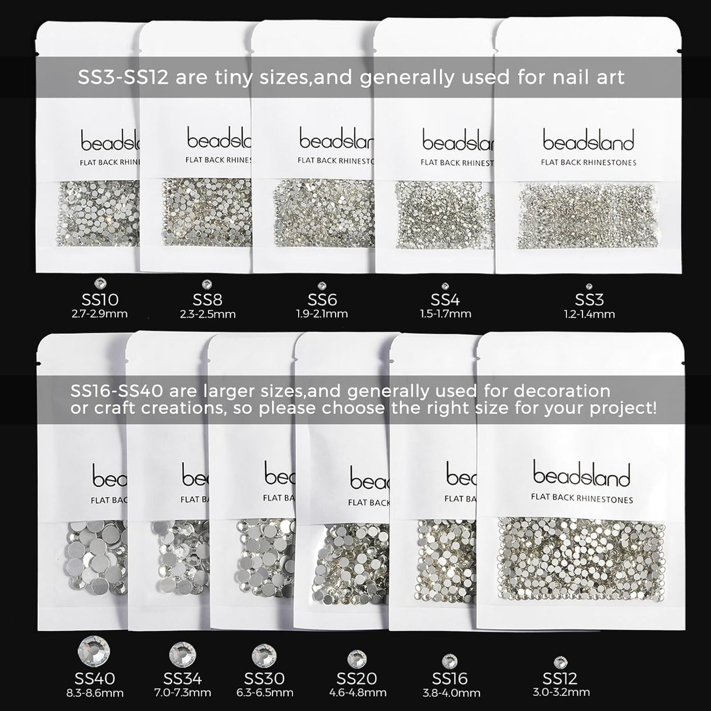 Beadsland 1440 Pieces Flat Back Crystal Rhinestones Round Gems,Light Siam AB,SS16,3.8-4.0mm