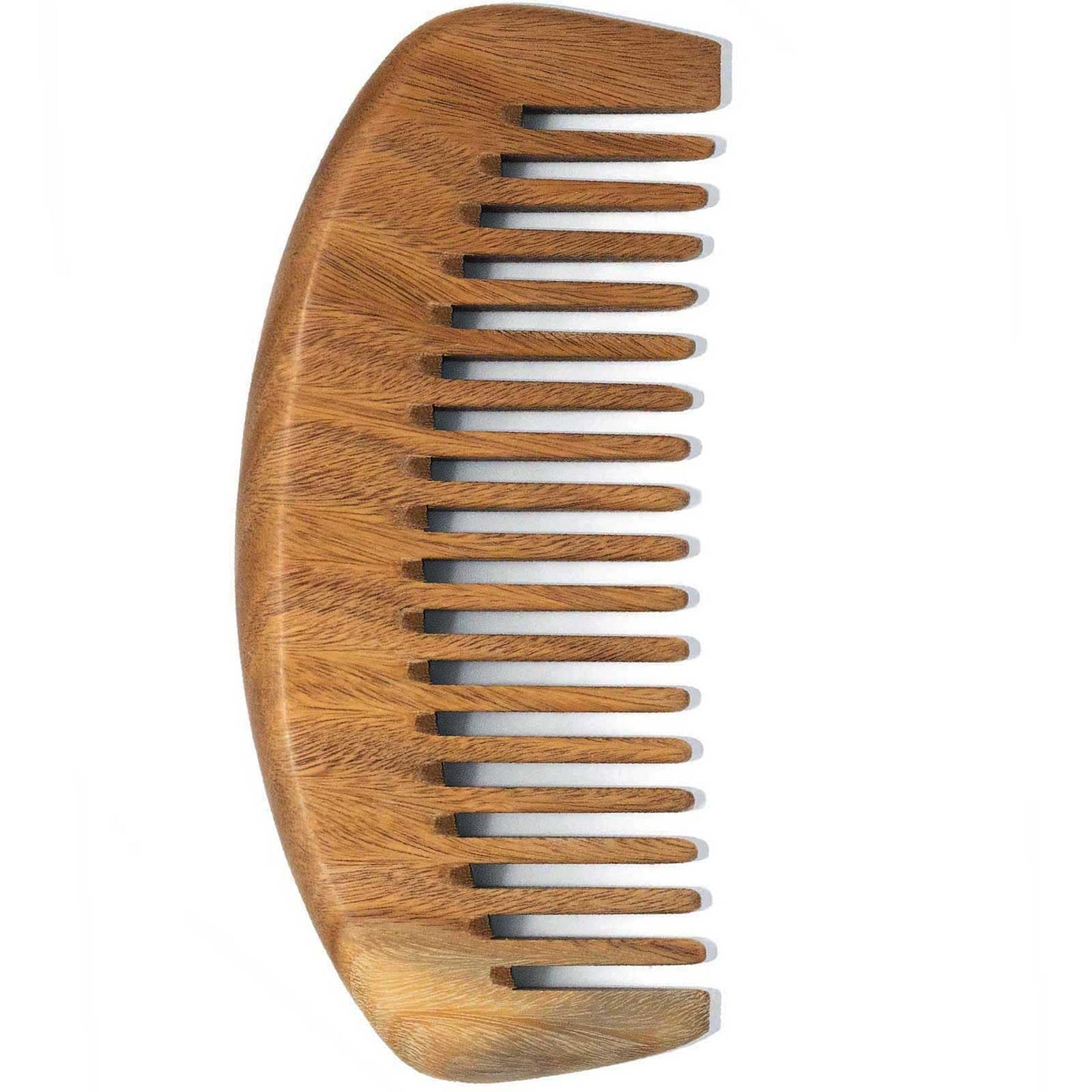 Moreinday Wooden Comb, Labor Comb, Wide Tooth for Curls, Green Sandalwood for Women Hair Growth