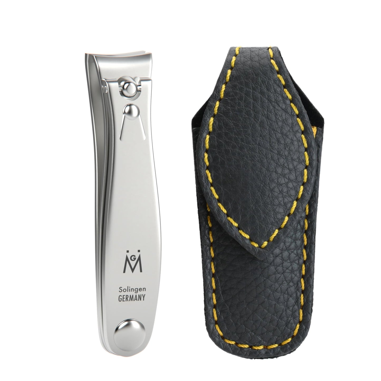 GERMANIKURE Professional Nail Clipper - FINOX Surgical Stainless Steel Manicure and Pedicure Tools in Leather Case- Ethically Made in Solingen Germany - Travel Size Nail Care