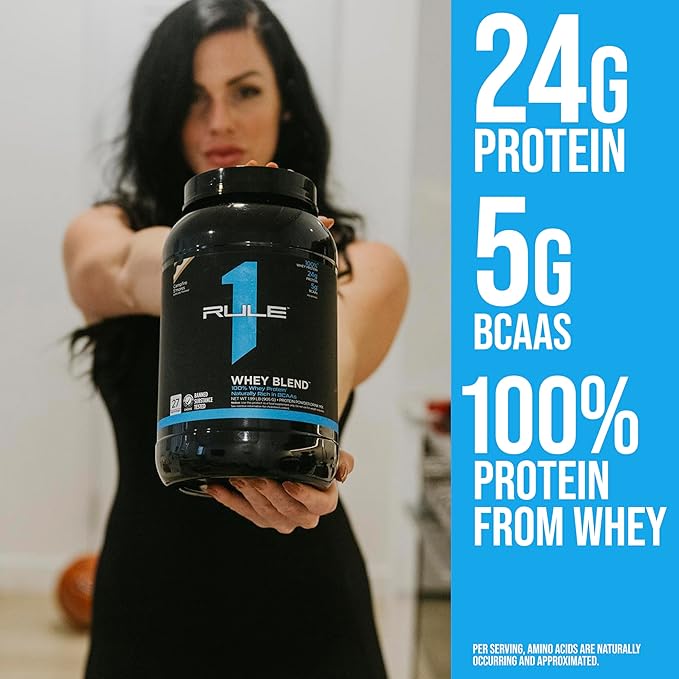 Rule One Proteins Whey Blend - 100% Whey Protein, Isolates, Naturally Rich in BCAAs, 1,96 lbs, 891g