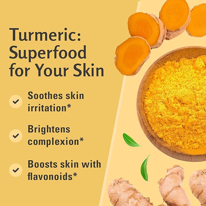 Exfoliating Turmeric Scrub and Skin Exfoliator with Collagen and Coconut Oil, Gently Exfoliates Face, Body, Hands, and Feet, Moisturizing Skincare, 16 oz by M3 Naturals