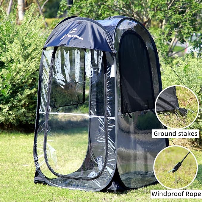 Sportneer Sports Tent, 1 Person Tent Sports Tents for Parents for Cold Day Lightweight Portable Pop Up Tent for Sports Event, Protection from Cold Wind and Rain (L)