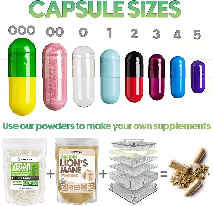 XPRS Nutra Size 1 Empty Capsules - 1000 Count Empty Gelatin Capsules - Pill DIY Capsule Filling - Pure Bovine Pill Gel Caps for Do-It-Yourself Supplements (Pink)