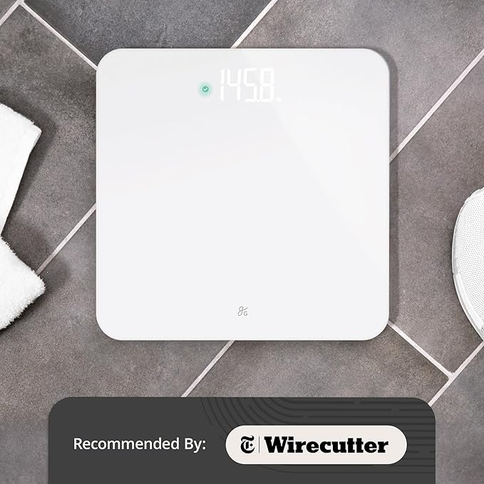 Greater Goods Digital AccuCheck Bathroom Scale for Body Weight, Capacity up to 400 lbs, Batteries Included, White