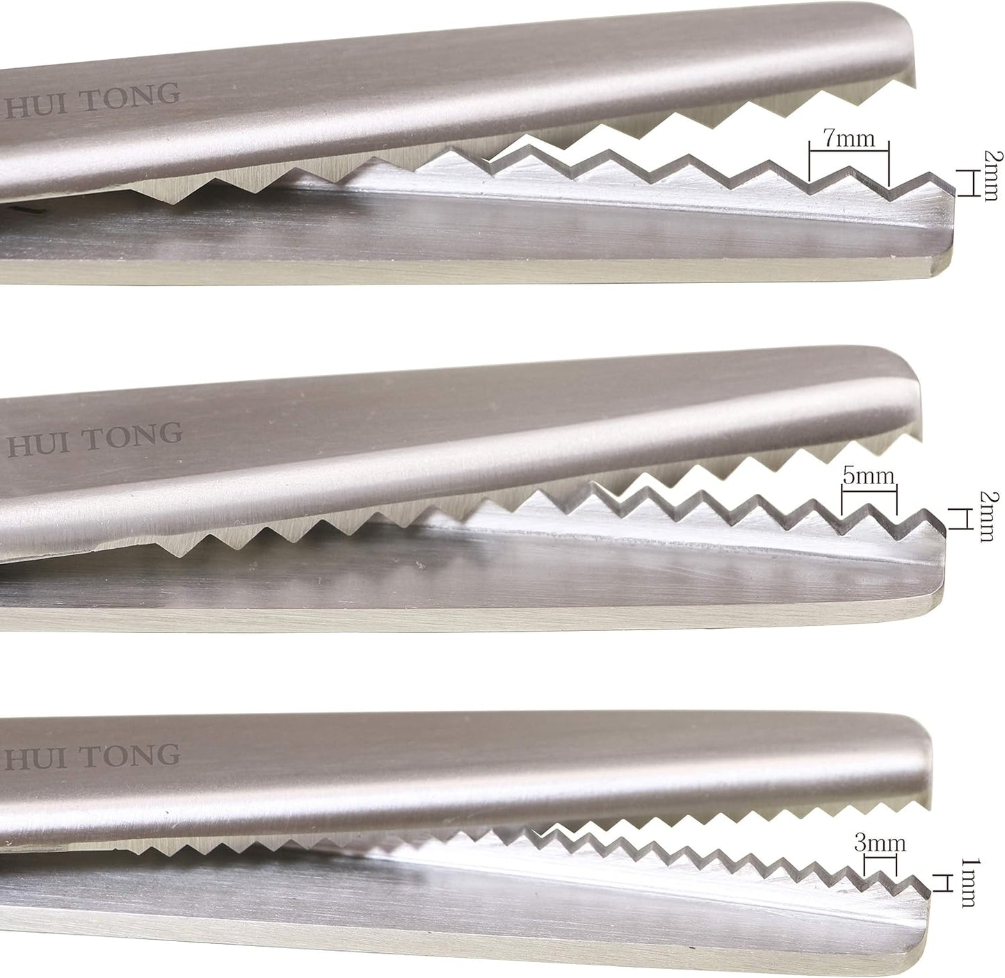 Strong & Sharpe Pinking Shears for Fabric,Serrated and Scalloped Pinking Sheers,3mm,5mm,7mm (Serrated 3mm)