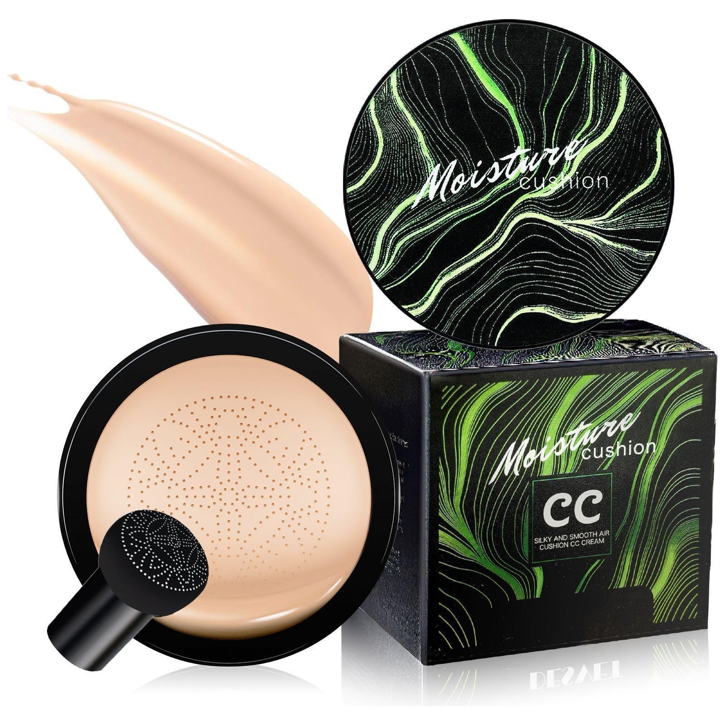 LLOXIIEAN Mushroom Head Air Cushion CC Cream - Long-Lasting & Brightening BB Cream Foundation for Mature Skin, Waterproof & Moisturizing Full Coverage Self Adjusting Concealer (Ivory)
