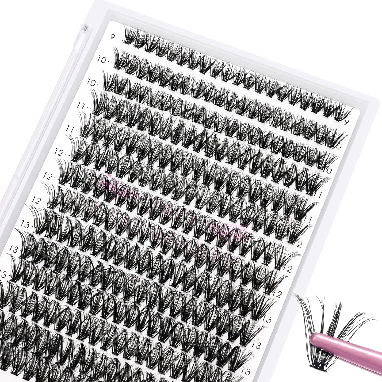 280 Pcs Individual Lashes 40D-D-0.07-9-16mix Cluster Lashes 10D 20D C D Curl Wispy Lashes Bottom Lashes DIY Lashes At Home（40D-D-0.07-9-16mix）