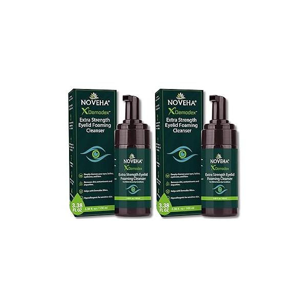 Demodex Eyelid Cleanser Foam | Extra Strength Tea Tree Oil Formula Daily Face Wash For Eyelash, Demodex, MGD, Stye Eyes, Eye Irritations & Skin Dryness, 3.38 fl oz (100ml)