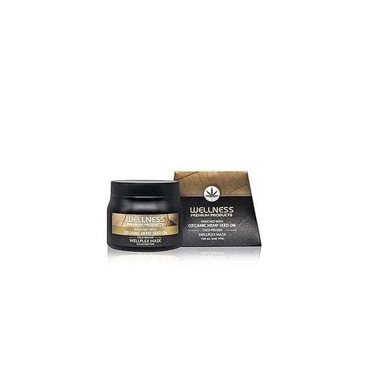 Wellness Premium Wellplex Hair Mask for All Types | Enriched with Organic Cold Pressed Hemp Seed Oil Clean Beauty Ingredients (500 mL)