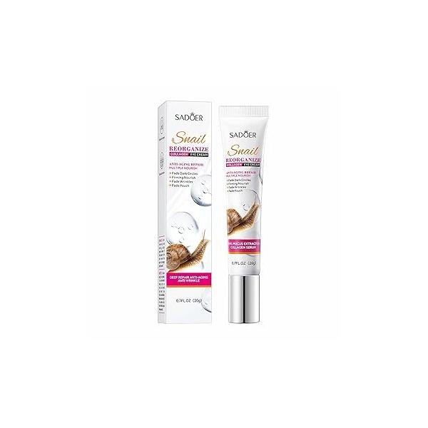 Snail Recombinant Collagen Eye Cream,Snail Repair Cream with Mucin Extract and Collagen,Anti-Aging Moisturizerfor Blemish Care - Effective Anti-Wrinkle Formula (1PCS)